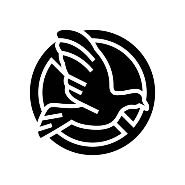 Vogel controle glyph pictogram vector illustratie — Stockvector