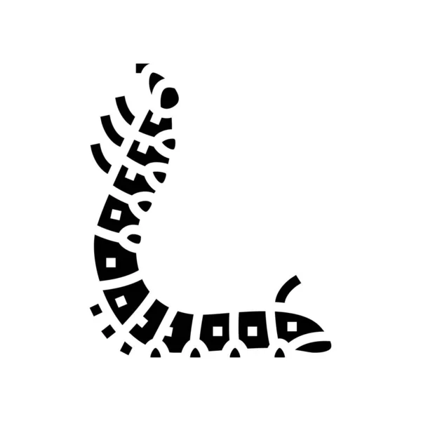 Larven Seidenraupe Glyphe Symbol Vektor Illustration — Stockvektor