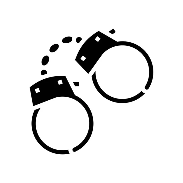 Handcuff sex toy glyph icon vector illustration — Vettoriale Stock