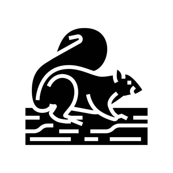 Squirrel wild animal glyph icon vector illustration — 스톡 벡터