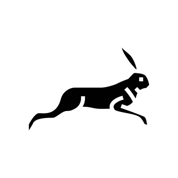 Liebre animal salvaje glifo icono vector ilustración — Vector de stock