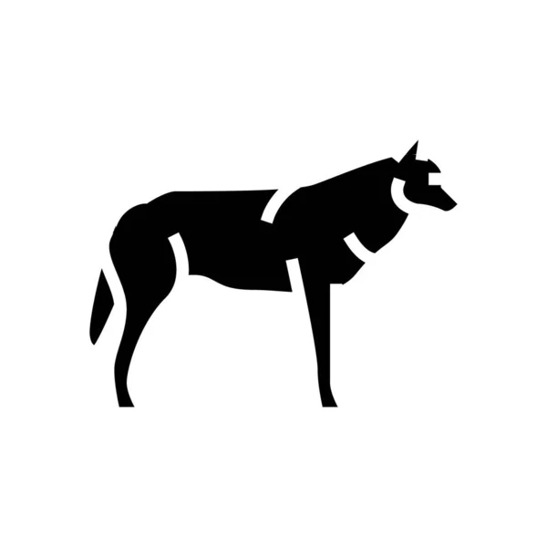 Lobo animal salvaje glifo icono vector ilustración — Archivo Imágenes Vectoriales