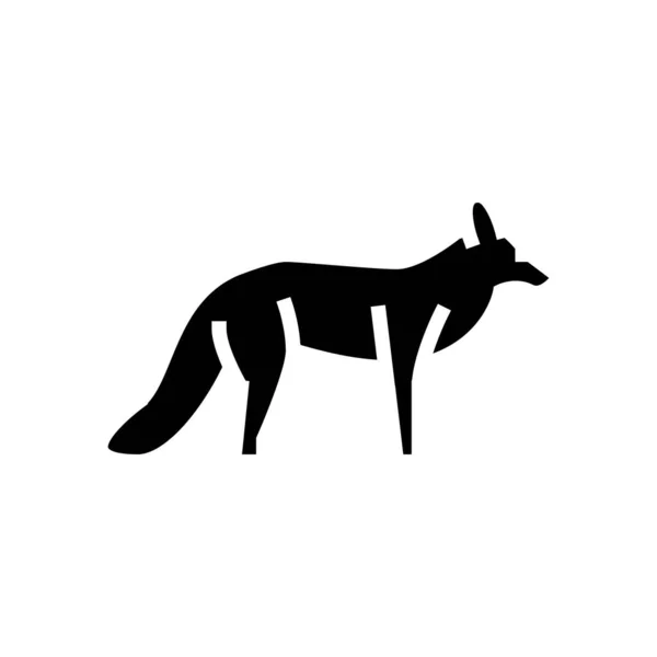 キツネ野生動物のグリフアイコンベクトル図 — ストックベクタ