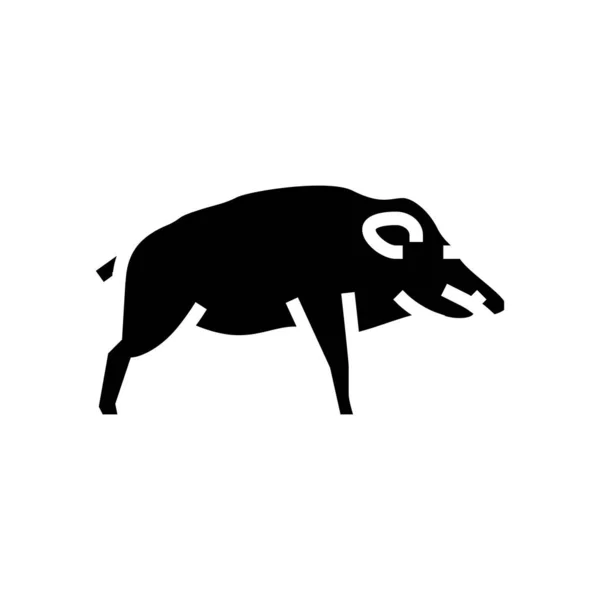 Everzwijn wild dier glyph pictogram vector illustratie — Stockvector