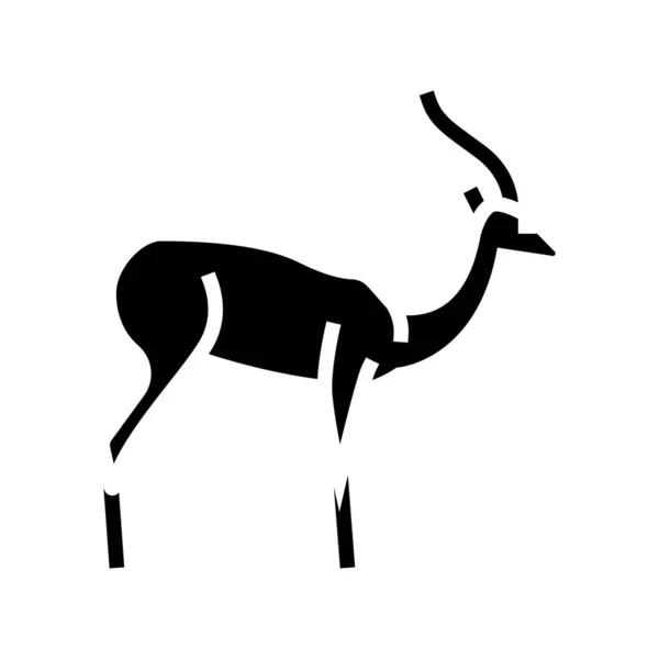 Antylopa dzikie zwierzę glif ikona wektor ilustracja — Wektor stockowy