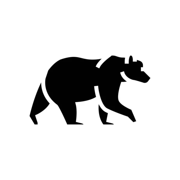 Bärentier im Zoo Glyphen-Symbol-Vektor-Illustration — Stockvektor