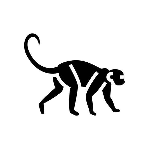 Singe animal dans zoo glyphe icône vectoriel illustration — Image vectorielle