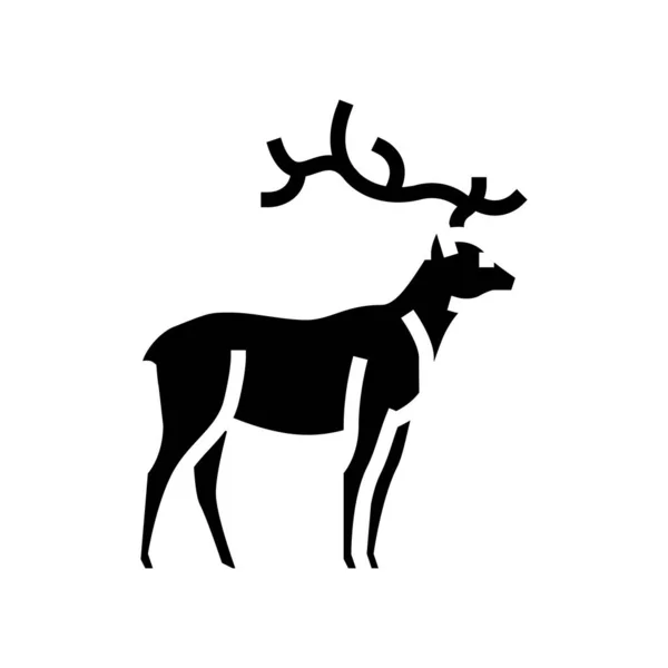 Hert dier in dierentuin glyph pictogram vector illustratie — Stockvector