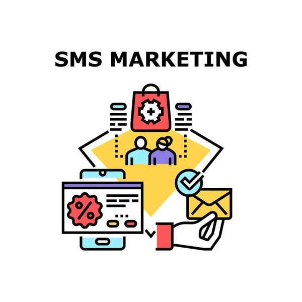 Ilustração do vetor do ícone do marketing do SMS —  Vetores de Stock