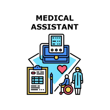 Tıbbi yardımcı ikon vektör illüstrasyonu