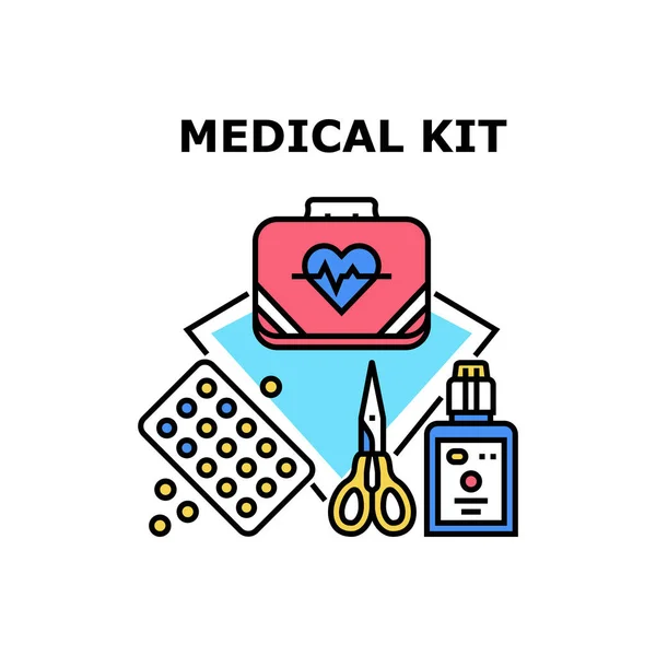 Illustrazione vettoriale icona kit medico — Vettoriale Stock