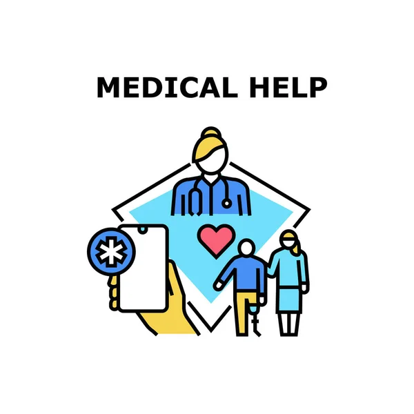 Illustrazione vettoriale icona aiuto medico — Vettoriale Stock