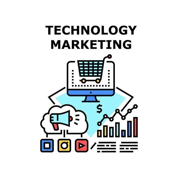Tecnologia de marketing ícone vetor ilustração —  Vetores de Stock