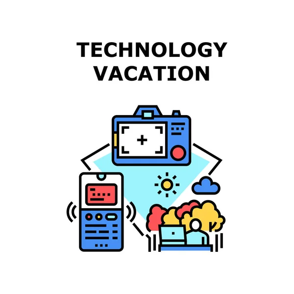 Technologie Urlaub Ikone Vektor Illustration — Stockvektor