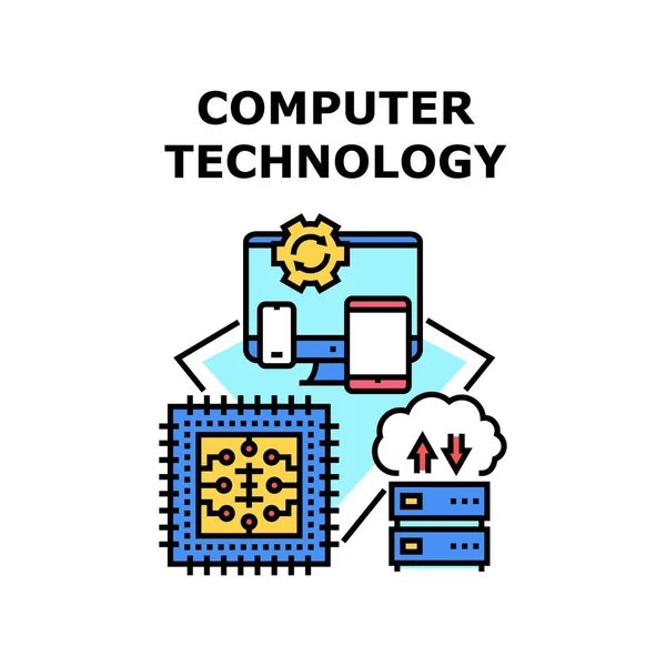 Ilustracja wektora technologii komputerowej — Wektor stockowy