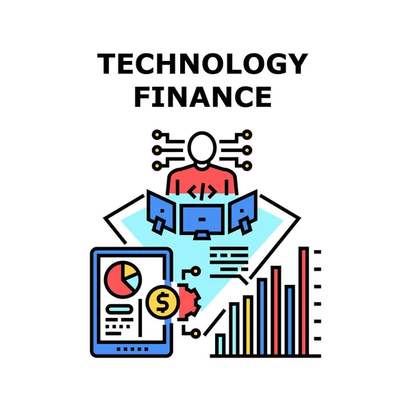 Tecnologia finanza icona vettoriale illustrazione — Vettoriale Stock