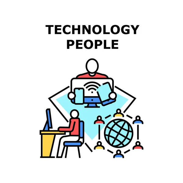 Technologie Menschen Symbol Vektor Illustration — Stockvektor