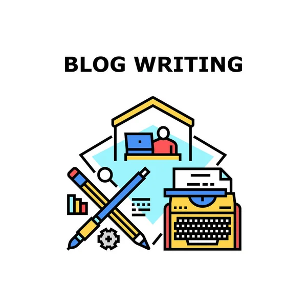 Blog icono de escritura ilustración vector — Vector de stock