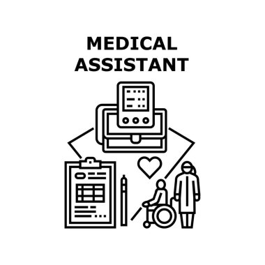 Tıbbi yardımcı ikon vektör illüstrasyonu