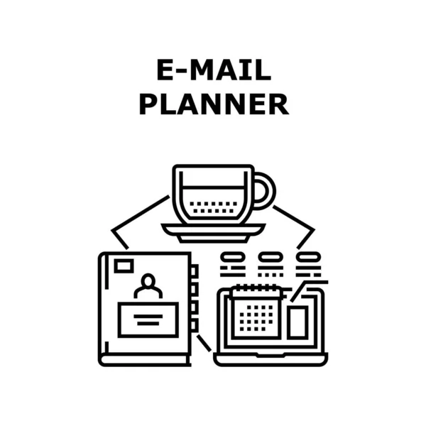 E-mail planner pictogram vector illustratie — Stockvector