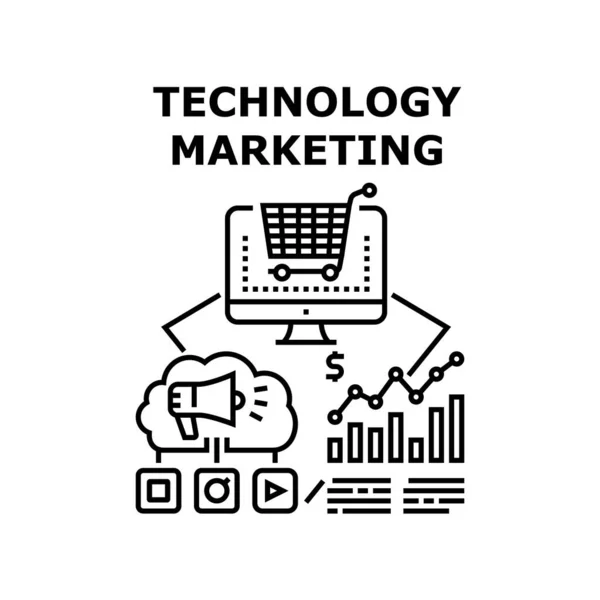 Tecnologia de marketing ícone vetor ilustração —  Vetores de Stock