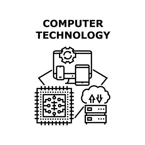 Ilustração do vetor do ícone da tecnologia de computador —  Vetores de Stock