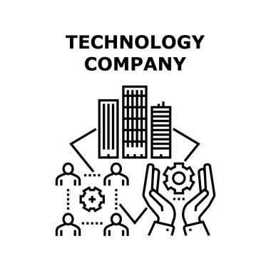 Teknoloji şirketi simgesi vektör illüstrasyonu