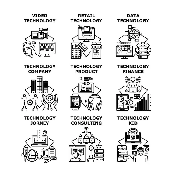 Tecnologia conceito de negócio ícone vetor ilustração — Vetor de Stock