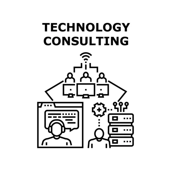 Tecnologia consultoria ícone vetor ilustração —  Vetores de Stock