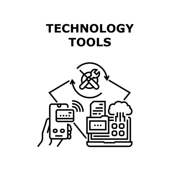 Technologie Werkzeuge Symbol Vektor Illustration — Stockvektor