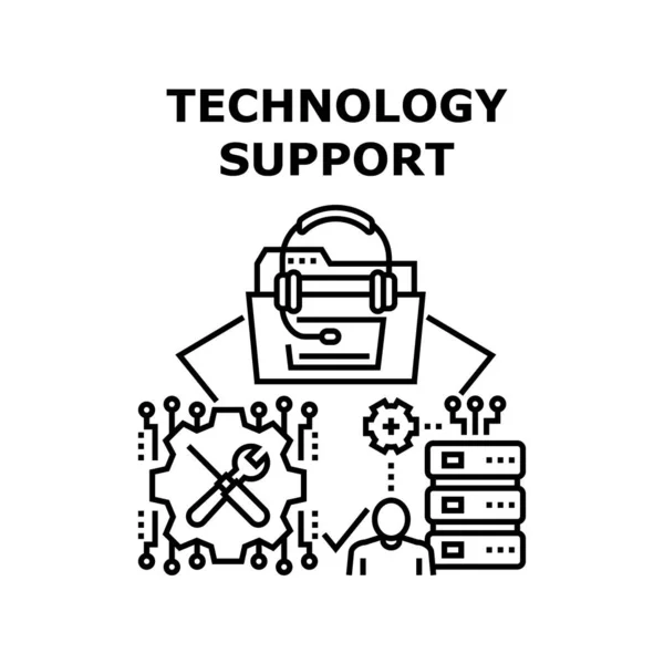 Technologie unterstützt Symbol-Vektor-Illustration — Stockvektor