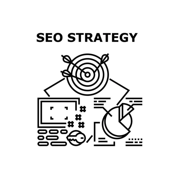 Ilustração do vetor do ícone da estratégia de Seo —  Vetores de Stock
