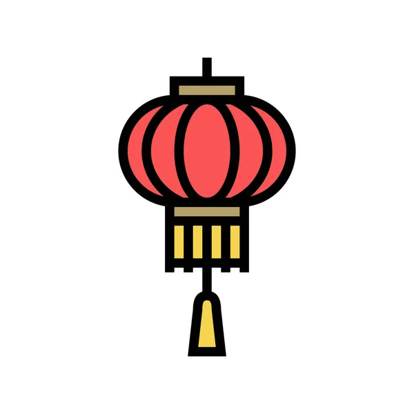 Lanterne accessoire couleur icône vectoriel illustration — Image vectorielle