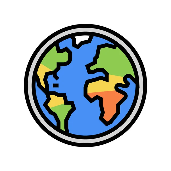 Világ bolygó színe ikon vektor illusztráció — Stock Vector