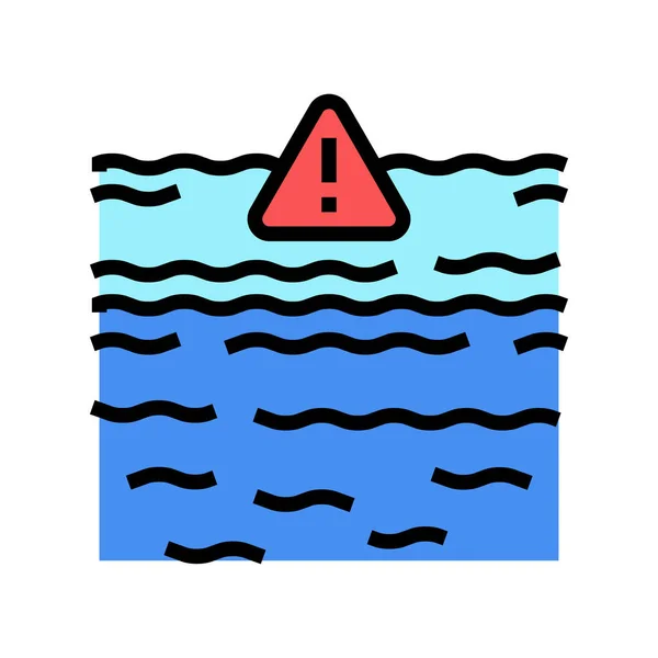 Meer Ozean Krise Farbe Symbol Vektor Illustration — Stockvektor