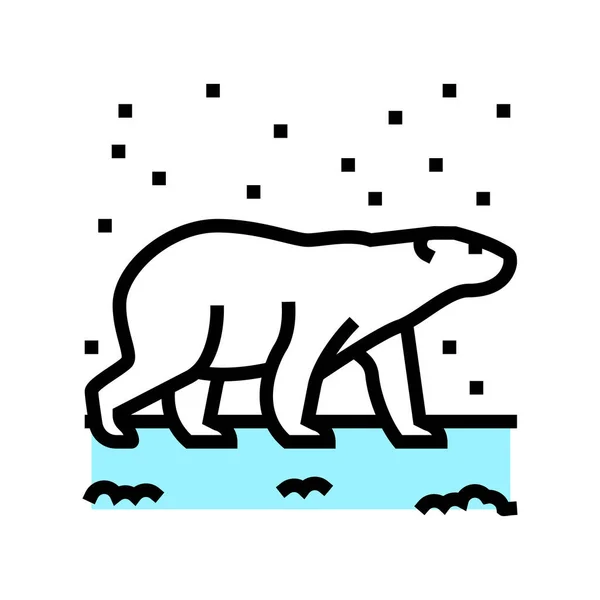 Білий ведмідь кольоровий значок Векторна ілюстрація — стоковий вектор