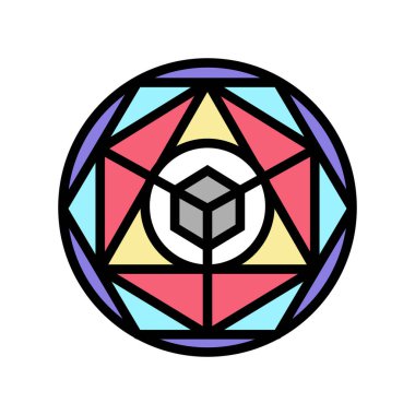 Simya sihirli renk ikonu vektör illüstrasyonu