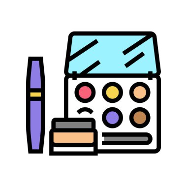 kozmetik set renk ikonu vektör çizimi