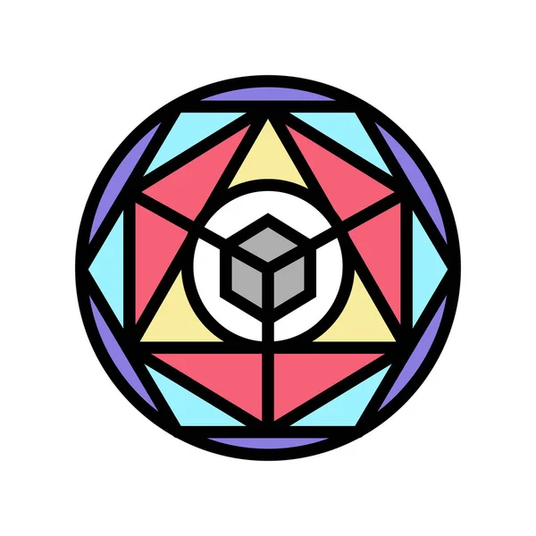 Alchemie Magie Farbe Symbol Vektor Illustration — Stockvektor