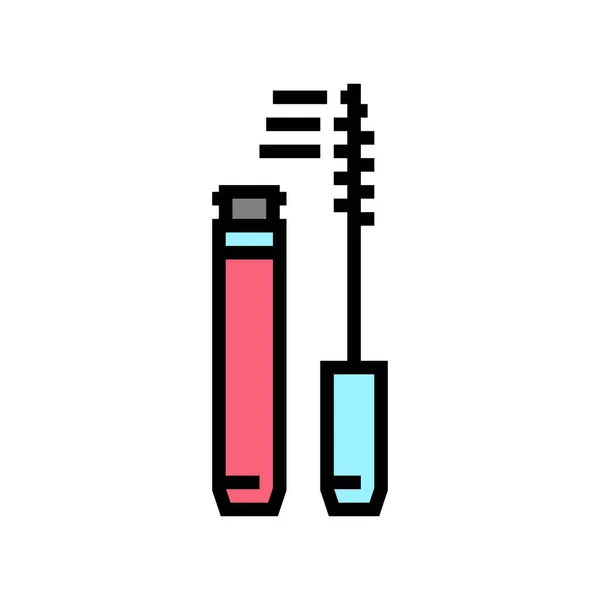 Illustration vectorielle d'icône de couleur cosmétique mascara — Image vectorielle