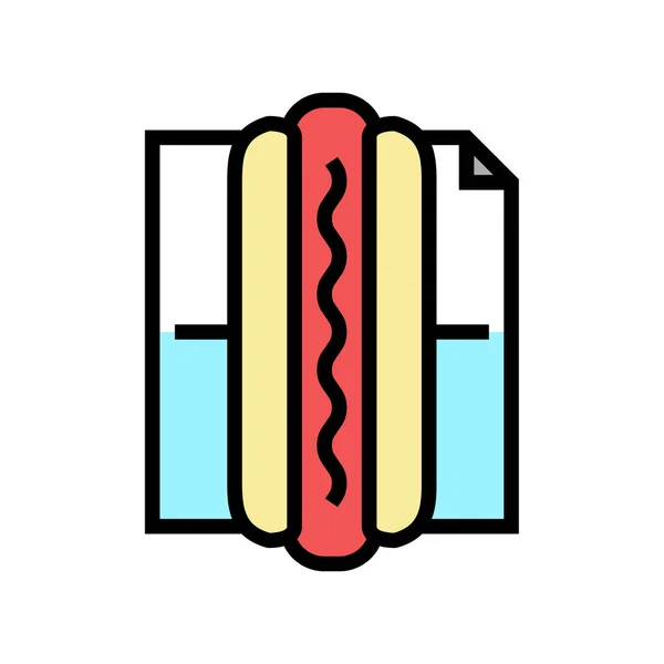 Hot dog rue nourriture couleur icône vectoriel illustration — Image vectorielle