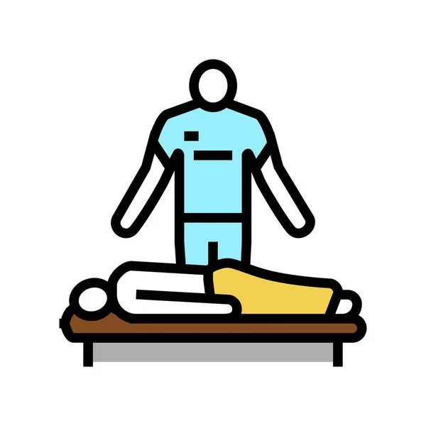 Massage therapist color icon vector illustration — Stock Vector