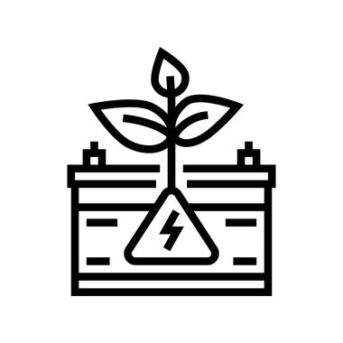 eko yeşil enerji hattı ikon vektör illüstrasyonu