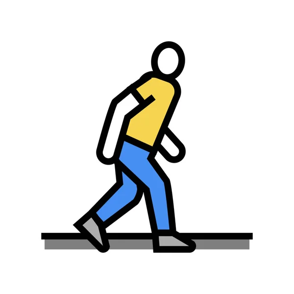 Caminar personas color icono vector ilustración — Archivo Imágenes Vectoriales