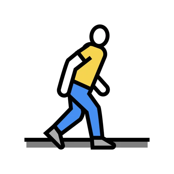 Lopen mensen kleur pictogram vector illustratie — Stockvector