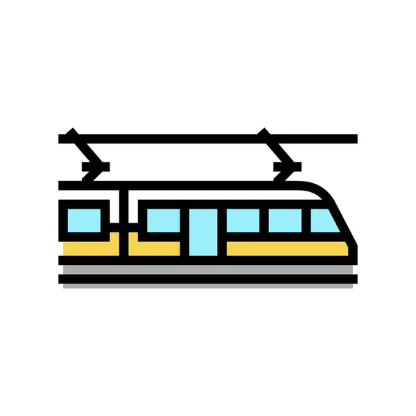 Цветовая векторная иллюстрация трамвая — стоковый вектор