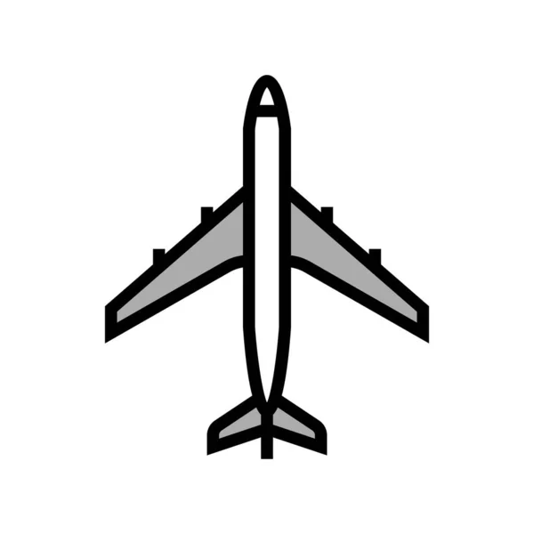 Vliegtuig lucht vervoer kleur pictogram vector illustratie — Stockvector