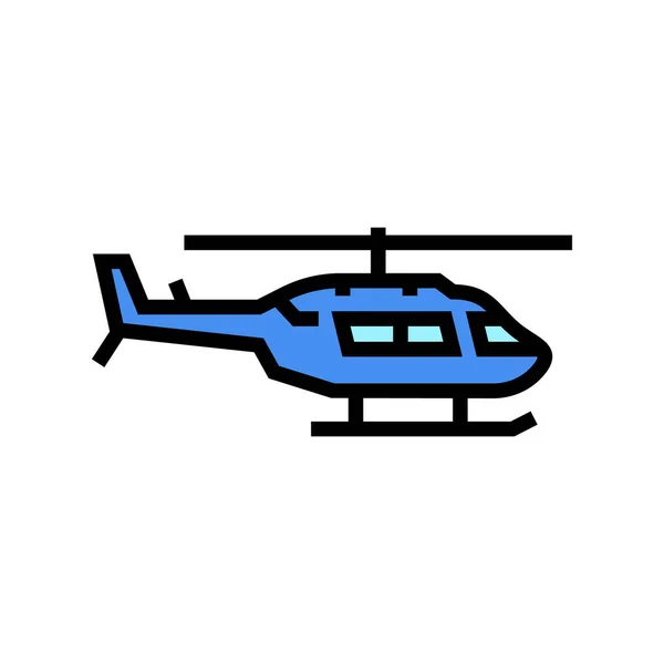Helicóptero transporte cor ícone vetor ilustração — Vetor de Stock