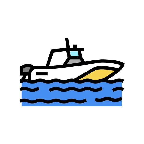 Bateau transport couleur icône vectoriel illustration — Image vectorielle