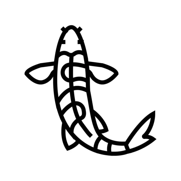 Риба коі лінія значок Векторна ілюстрація — стоковий вектор